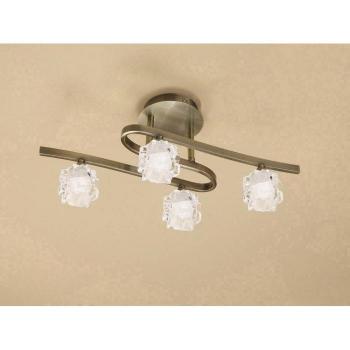 Lámpara de techo Ice 4 Bulbs G9 ECO, latón antiguo