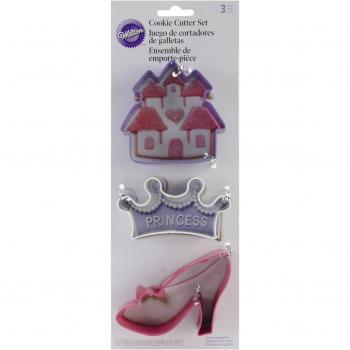 Wilton Pack de 3 cortadores de Galletas, diseño de Accesorios de Princesa, Acero Inoxidable, Centimeters