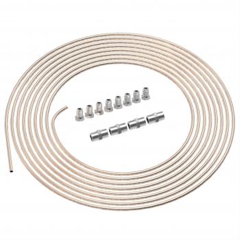 3m Tubo de Freno Ø 4,75 mm Cobre-Níquel Kit + 8 uniones roscadas + 4 conectores M10 x 1 DIN 74 234 Juego de Tubos de Cuproníquel y Accesorios de Frenos para DIN Flare F