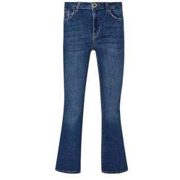 Liu Jo Women's High-Waisted Bootcut Cropped Jeans in Dark Blue, Size 31