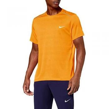 NIKE M Nk Dry Miler SS Jacquard FF Camiseta de Manga Corta, Hombre, Magma Orange/htr/Laser Orange/