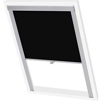 vidaXL Persiana Estilo Opaca Modelo Enrollable Toldo Sombras Techo Protección Rayos UV Dormitorio Habitación Pared Ático Salón Negro