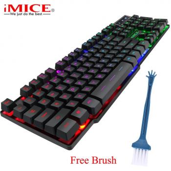 Conjunto 3 en 1 para Juegos: Teclado, Ratón de 2400DPI y Auriculares con Micrófono Retroiluminado LED, Color Negro
