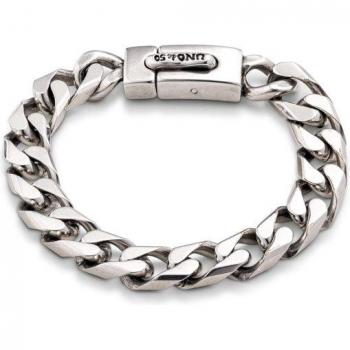 UNO de 50 Medium Silver Plated Barb Chain Bracelet with Automatic Closure