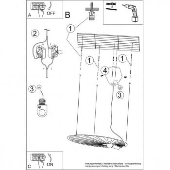 Lámpara Colgante Lehdet E27 Acero Blanco 150cm