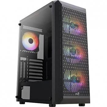 Aerocool BEAMBKV2, Caja Gaming ATX, 4 Ventiladores 12cm FRGB, Frontal Rejilla, Negro