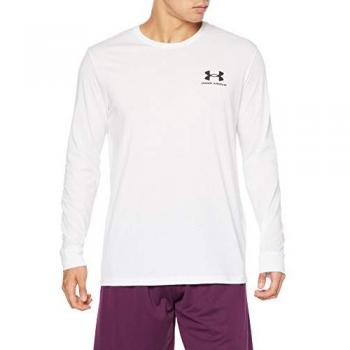 Under Armour Men's Sportstyle Left Chest Long Sleeve T-shirt - Black and White, Size M