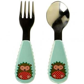 Skip Hop Zoo - Cubiertos, diseño hedgehog, color turquesa