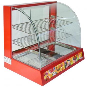 Vitrina Calienta Comida Eléctrica de 60cm con Puertas Corredizas y Luz Interna