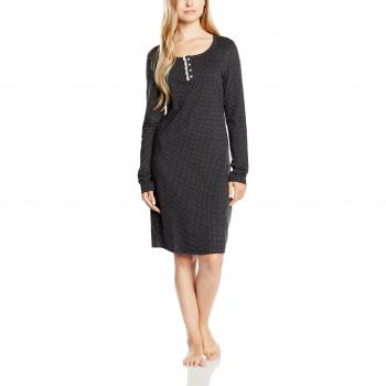 Skiny Sleep&Dream / Da. Sleepshirt lg. A. - Camisón para mujer, color coal grey dots 5739, talla 38