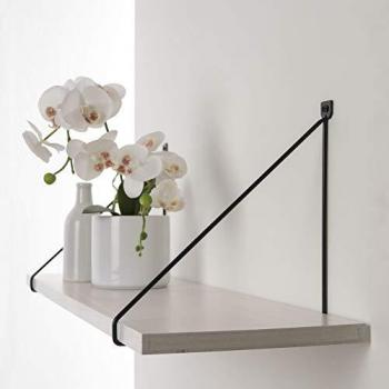 Escuadra Soporte Metal Thin Negro 2 Uds 24 x 26,5 cm