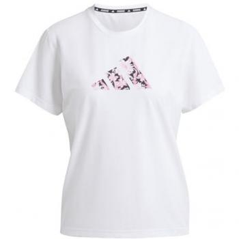 Camiseta de running Adidas Supernatural Flora Graphic para mujer, de manga corta, color blanco, talla L