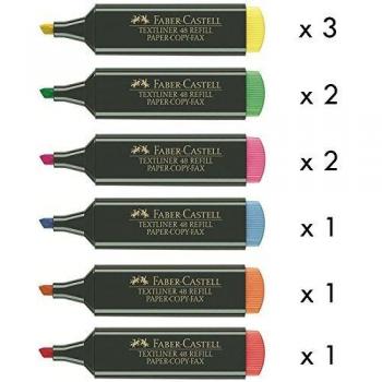 Marcadores Fluorescentes FABER-CASTELL Textliner 48, Pack x10 Surtidos