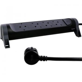 Regleta Legrand 694537 con 4 Tomas de Corriente y Cable de 3 Metros, Color Negro/Gris