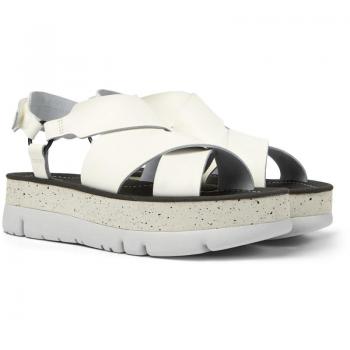 CAMPER Oruga Up Sandals for Women - White, Size 39, Smooth Leather