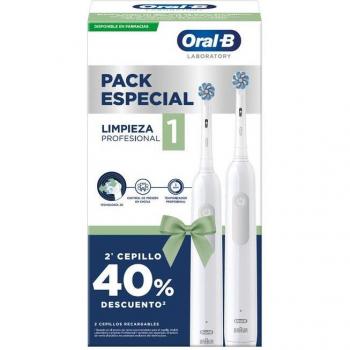Oral-B Pack Duplo Limpieza Profesional con Cepillo Eléctrico Recargable y 2 Mangos