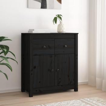 Aparador de madera maciza de pino 70x35x80 cm con 2 puertas, mueble de almacenaje moderno para salón, buffet y armario auxiliar en color natural
