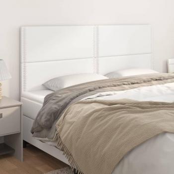 Cabecero 4 piezas blanco 90x5x78/88 cm en cuero sintético Vidaxl