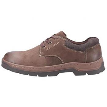 Cotswold Thickwood Burnished Leather Lace-Up Shoes for Men - Brown - Size UK 7 with Memory Foam Insole