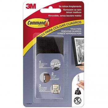 Command 17206BLK Pack de 4 Tiras para Cuadros Grandes Color Negro, Set de 4 Piezas