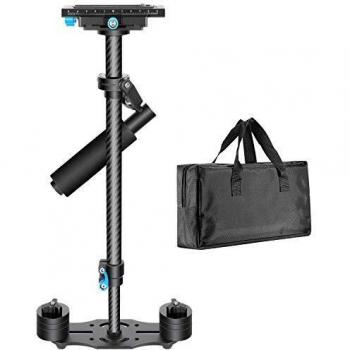 Neewer Fibra de Carbón 60cm Estabilizador de Mano con 1/4 3/8 Pulgada Tornillo Placa de Zapata Rápida para Canon Nikon Sony y Otras Cámaras DSLR Vídeo DV hasta 3kg