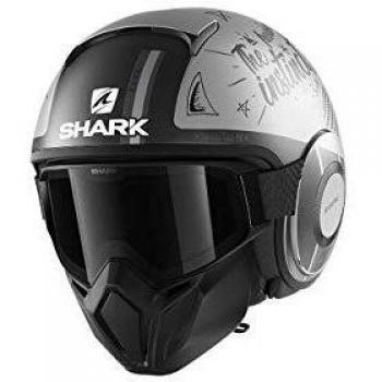 Shark Casco de moto STREET DRAK TRIBUTE RM Mat SAA, Negro/Gris, XS