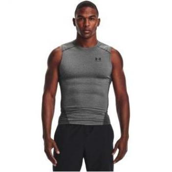 Camiseta sin mangas HeatGear Armour para hombre de Under Armour en color gris y negro, talla XXL