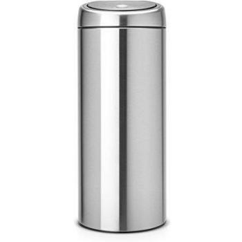 Brabantia Touch Bin - Cubo de basura, 30 l, acero inoxidable anti-huellas