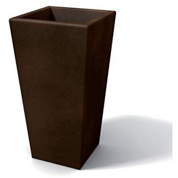 Maceta moderna rectangular de resina h 90 bronce modelo Egizio