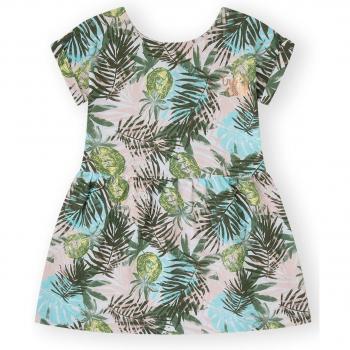 Vestido de niña estampado de piñas con espalda abierta