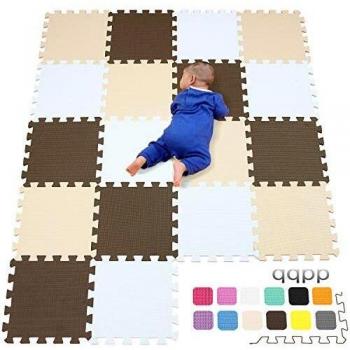 qqpp Puzzles de Suelo,Alfombra Puzzle de 18 Piezas | Beige marrón Blanco