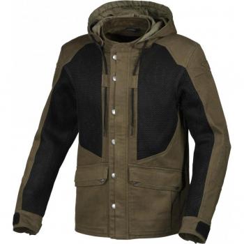 Chaqueta textil de moto Macna Airstrike Verde-Negro (XS)