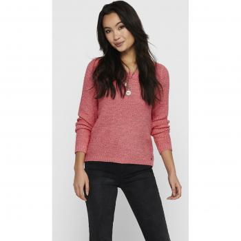 ONLY ONLGEENA Women's Sweater in Pink, Round-neck Knitwear, Female, Size: M, Long Sleeves