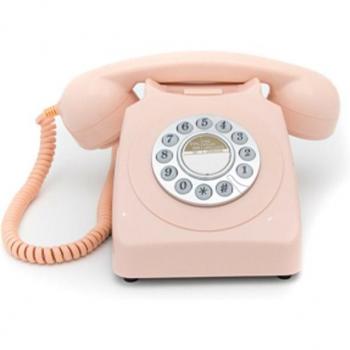 GPO 746 Retro Push-Button Desk Phone - Pink