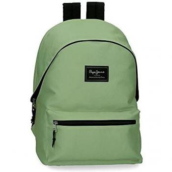 Pepe Jeans Aris Mochila para Portátil Doble Compartimento 15,6 Verde 31x44x15 cms Poliéster 20,46L