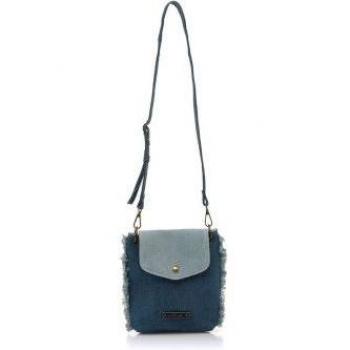 Mustang Bandolera Rissa para Mujer en Color Azul con Detalle de Flecos y Cierre de Cremallera