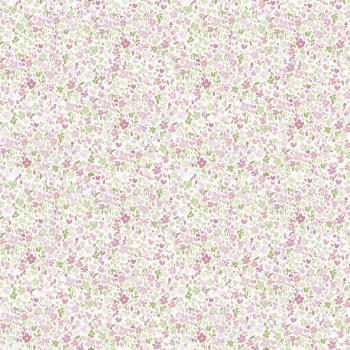 Papel Pintado TNT Mini Mod Floral Rosa y Verde - Pequeños Motivos
