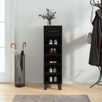 Zapatero negro 30x35x105 cm madera multicapa