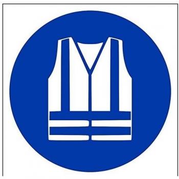 vsafety 41036 AT-Salta visibilidad ropa logotipo obligatorio EPI señal, autoadhesivos, cuadrado, 200 mm x 200 mm, color azul