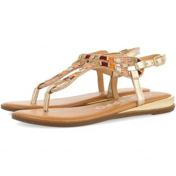 Gioseppo Sandalias NYSSA Doradas con Piedras Multicolor para Mujer, Sandalias de Mujer GIOSEPPO SANDALIA 72026 PALATKA ORO