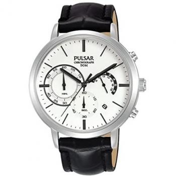 Reloj Pulsar Hombre Analógico Cuarzo con Correa de Cuero PT3A71X1, Diámetro de 41mm