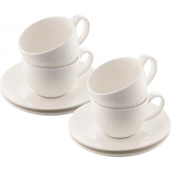 Elegant Porcelain Teacup & Saucer Set of 4 - 'Erne' Collection