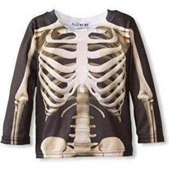 Poco Faux Bienes Niños Disfraz Esqueleto Tees