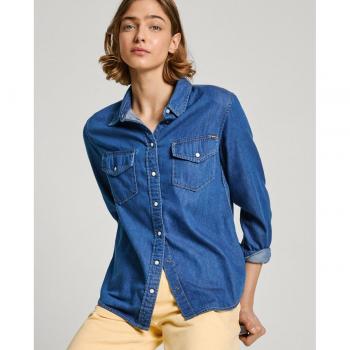 Camisa de mujer vaquera Pepe Jeans Regular Shirt Denim con cierre de botones automáticos