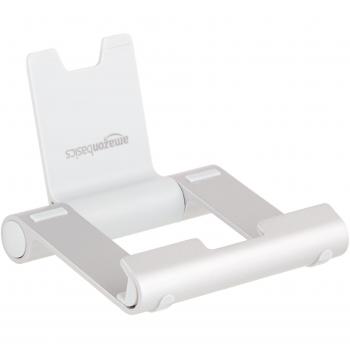 Amazon Basics - Soporte multiángulo portátil para tablets, e-readers y teléfonos - Plateado