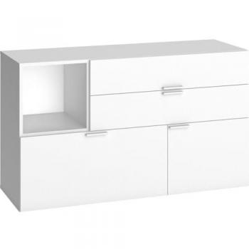 Cómoda Calicosy Diseño Blanco 120 cm con 3 Cajones y 1 Puerta