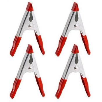 WOLFPACK LINEA PROFESIONAL 5360155 Juego Pinzas Sujeccion Acero 100 mm. 4 Piezas, Cranberry