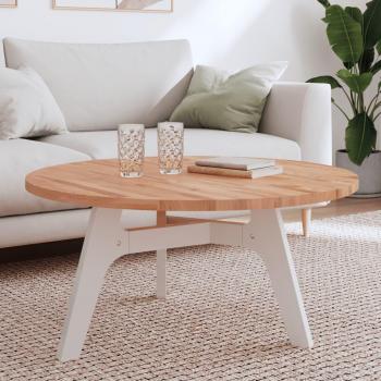 Tablero de mesa redondo de madera maciza de haya Ø 90x2,5 cm Marrón