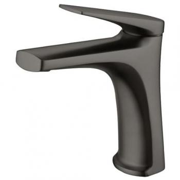 Grifo Monomando para Lavabo de Latón - Grifería de Baño para Agua Caliente y Fría - Color Negro Gun Metal