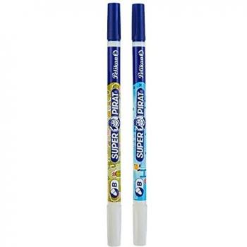 Pelikan 921734 - Corrector bolígrafo Super Pirat 850B de tinta de doble punta, punta de pluma correctora B, 2 piezas, kit escolar